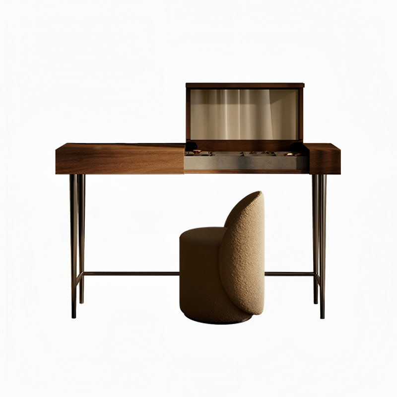 47.24"Retro Flip-top Vanity Table with Stool