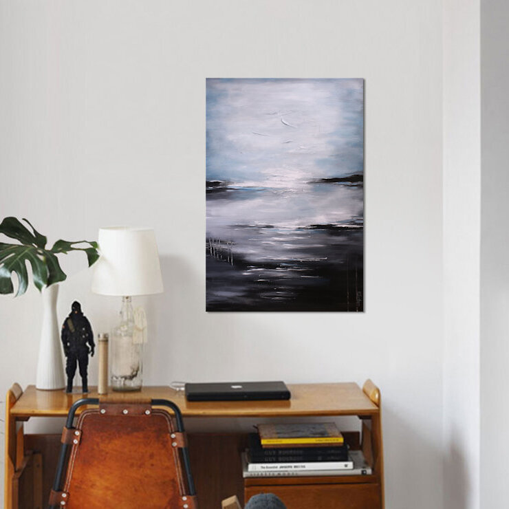 « abstract seascape xi », impression sur toile, H 40 po x l 26 po x P 1,5 po, Toile tendue, Pas de tapis
