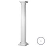 Endura-Stone Fluted Column, Round Shaft with Tuscan Base & Tuscan Capital, Plan Type A - Unsplit/Whole
