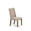 Chaises de salle à manger Florence Parson - Ensemble de 2 chaises rembourrées en lin brun clair cloutées-417635659-417635711