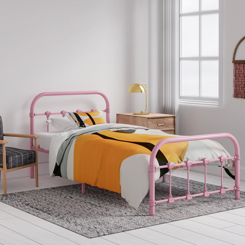 Melissa Metal Twin Bed, Pink