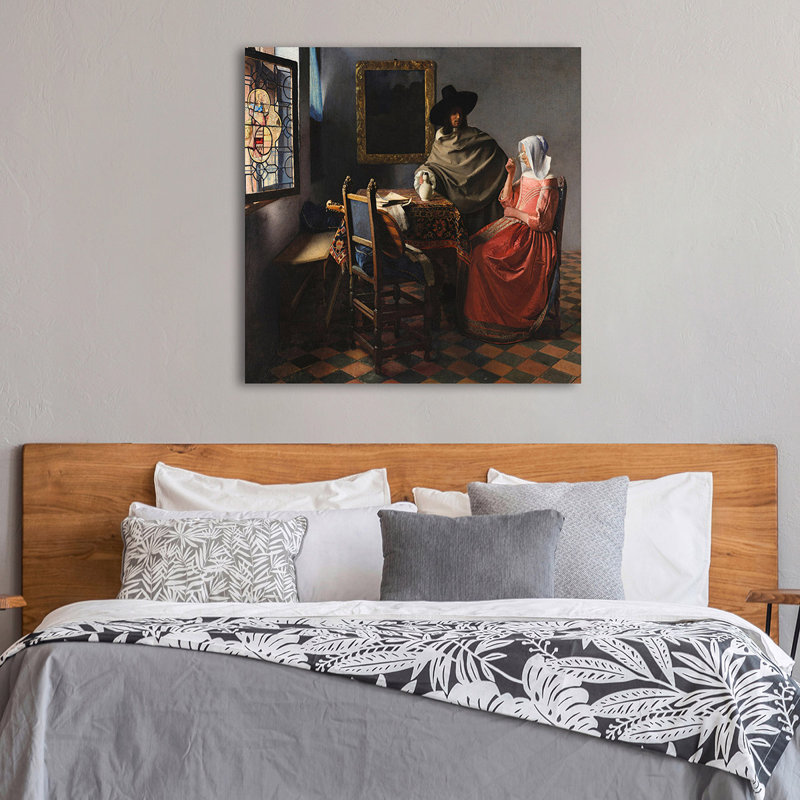 The Wine Glass by Johannes Vermeer - Wrapped Canvas Print, 70cm H x 70cm W x 4cm D