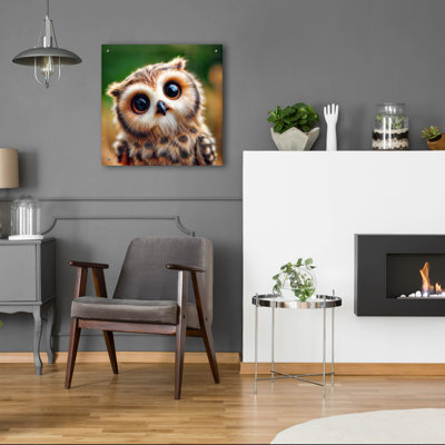 «Cute Owl» par Rey Klimt, art mural en verre acrylique