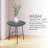 19.7" Wide Round Coffee Table with MDF Top and Black Stainless Steel Frame Rossmore Collection-1047861927