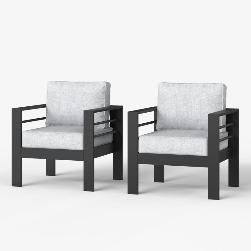 Chaise de terrasse avec coussins Alturas, Noir, noir, noir, noir