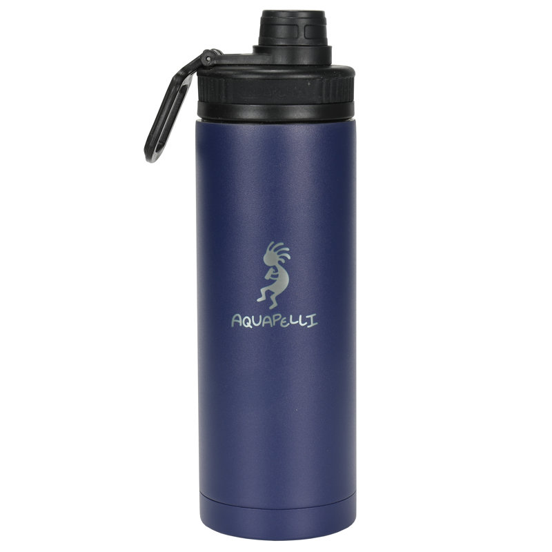 Bouteille d'eau en acier inoxydable 18 oz Aquapelli, Bleu papier de bleus