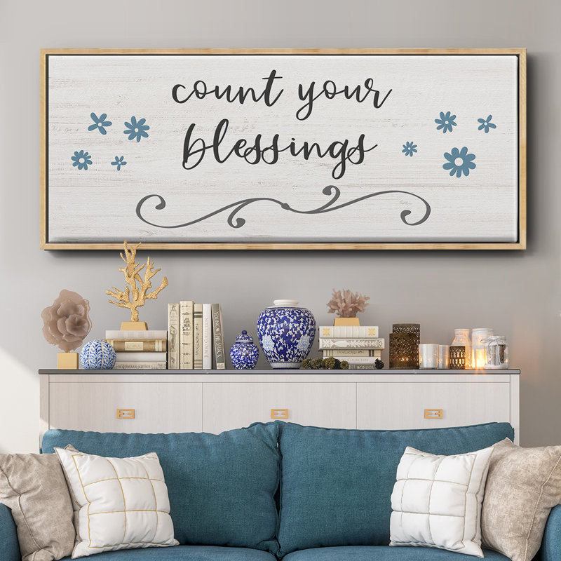 «Count Blessings», toile encadrée, H 8 po x l 20 po