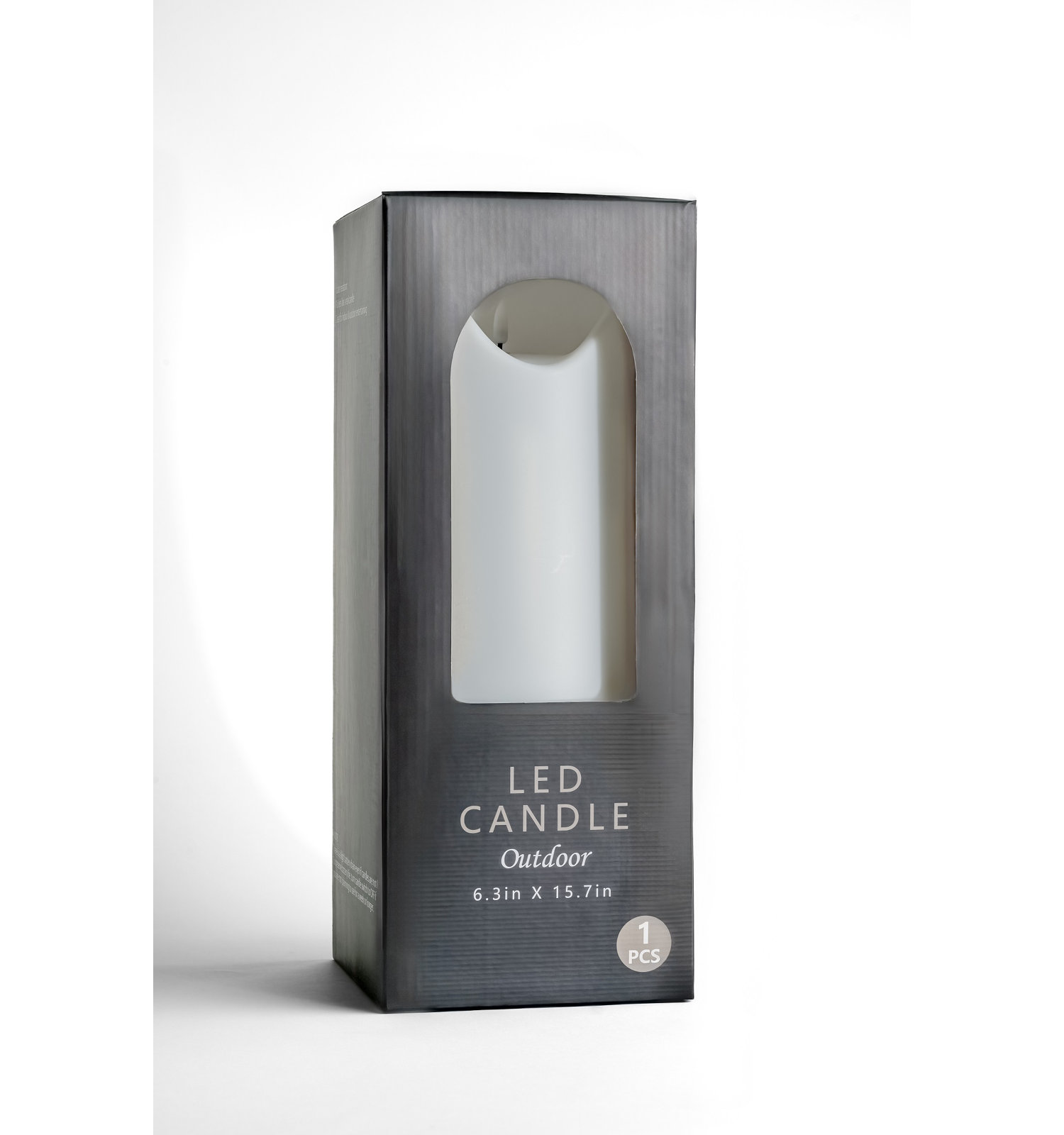 White Flameless Outdoor Candle, Large 