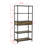 68.5" H x 31.5" W 5-Tier Etagere Bookcase with 2 Drawers, Black Metal Frame