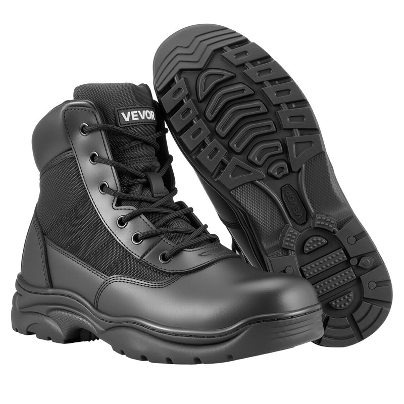 Men's Military Tactical Boots, 152.4 mm Combat Hiking Work Boots, Lightweight & Breathable & Sturdy Mens Motorcycle Interceptor Trooper Boot, for Outdoor Security Mountaineering, UK Size 9.5