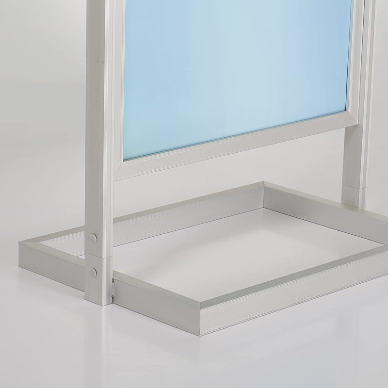 Silver Metal Double-Sided Floor Standing Poster Holder