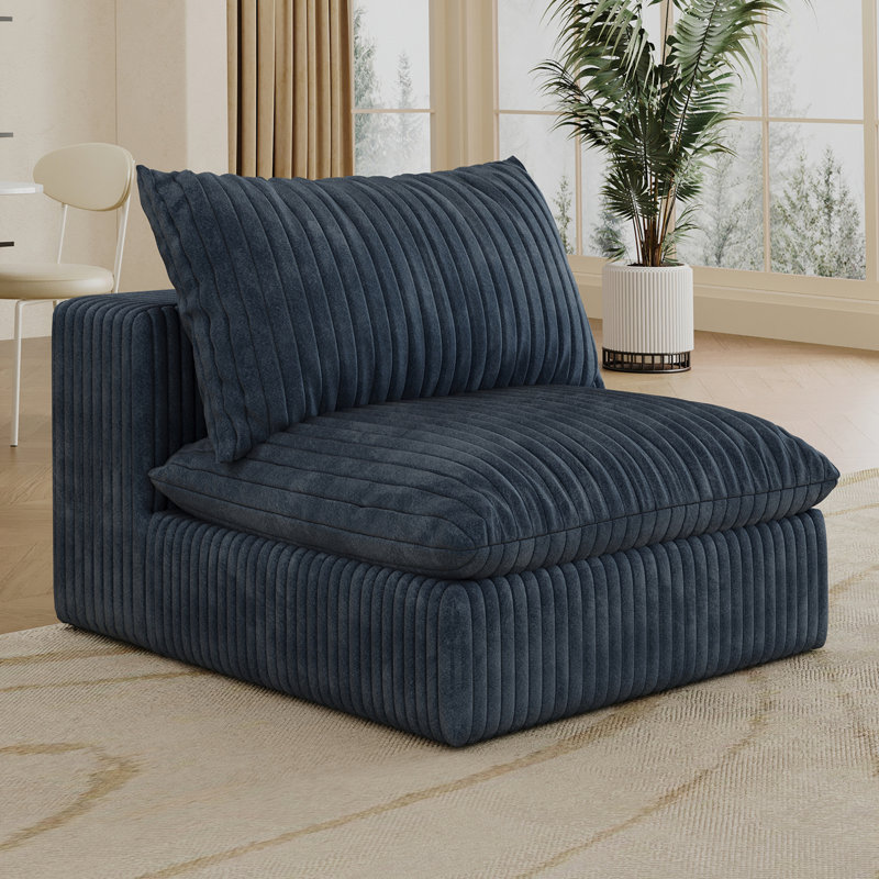 Corduroy Fabric Cloud Sofa, Blue