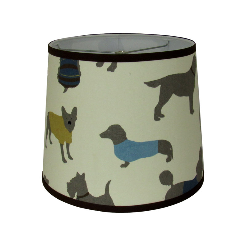 Abat-jour tambour en forme de chien, H 9 po x l 10 po x P 10 po