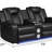Power Reclining Loveseat With Faux Leather, LED Lights, Bluetooth Speaker, And USB Charging Port For Ultimate Comfort, Recliner-763250283