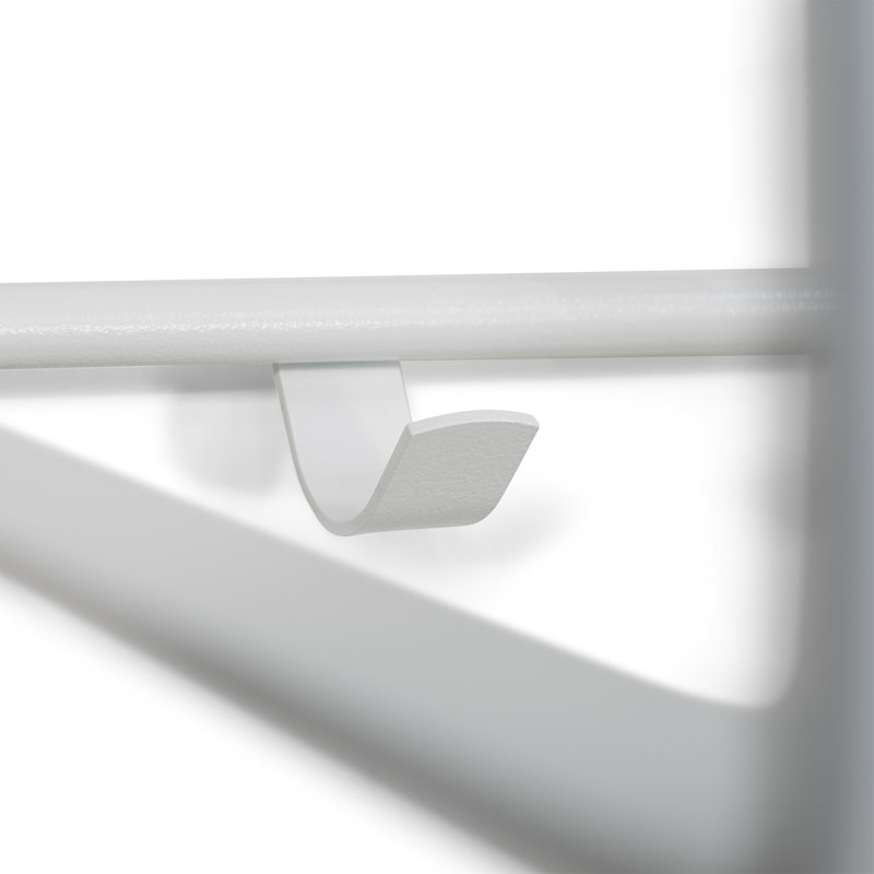 Rex Steel Wall 7 - Hook Wall Mounted Coat Rack, White