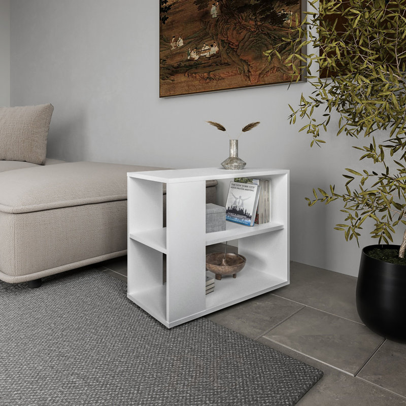 Table d'appoint en mélamine avec rangement ouvert Rio Verde, blanc, table, Blanc