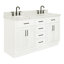 Meuble-lavabo double en bois massif Tidworth avec plateau en marbre de Carrare de 1,5 po-2031768058-2065025133