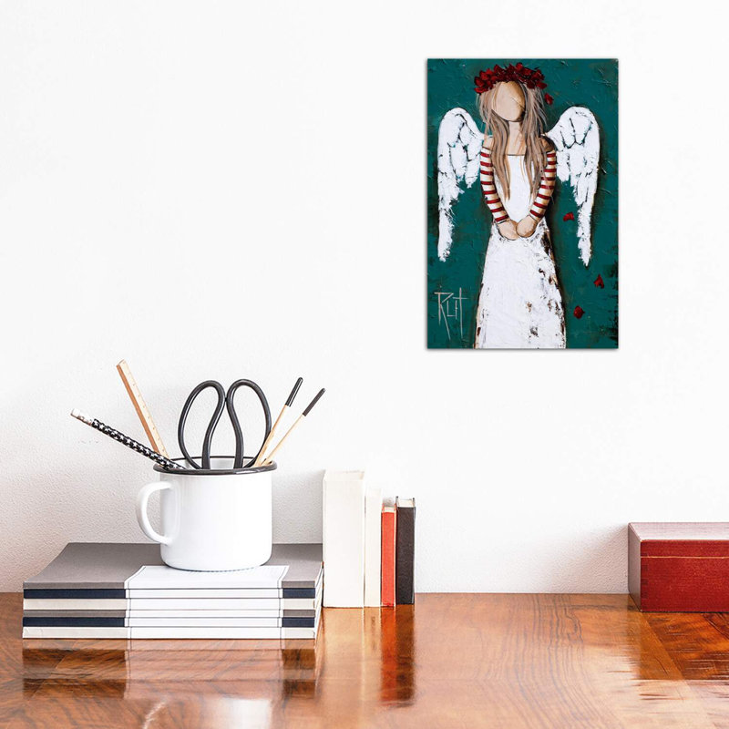Feathery - Wrapped Canvas Painting Print, 20.32 cm H x 30.48 cm W
