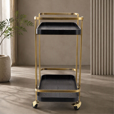 23.8x15.2x32.7" Metal Bar Cart