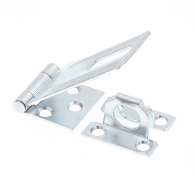 Porte et portail Prime-Line, loquet de charnière de sécurité avec agrafe fixe de 3 1/4 po avec vis, plaqué zinc (paquet de 1)