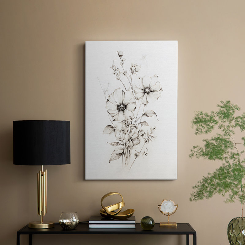 Imprimé floral rétro CCxxxxv - galerie Cavas sur mesure, H 27 po x l 18 po