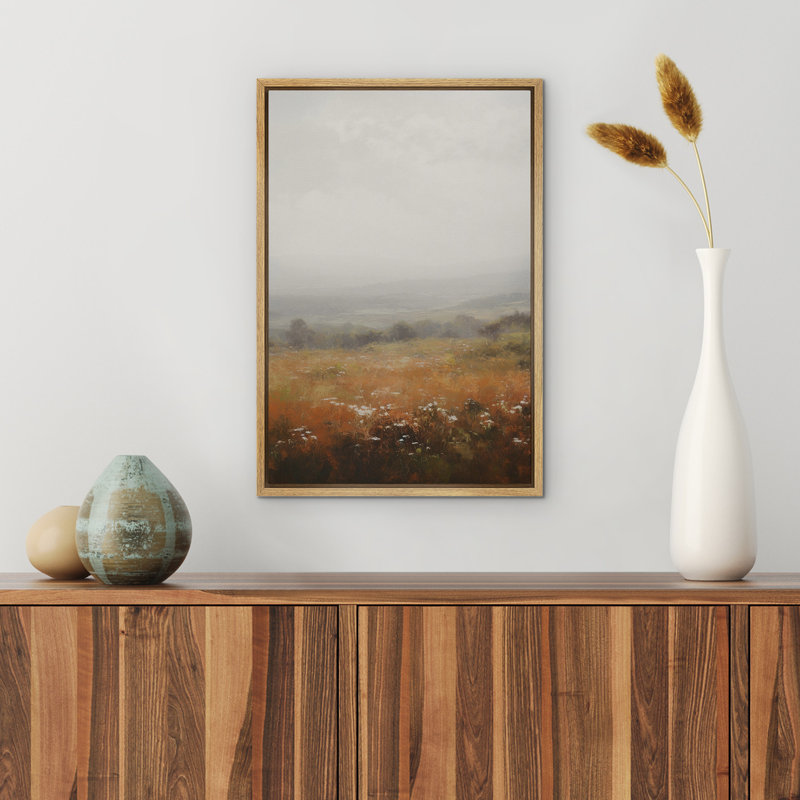 Paysage de prairie brune, décor de campagne rustique française, Naturel, H 36 po x l 24 po