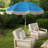 6.5 FT Beach Umbrella With Fringe Outdoor Tassel Umbrella With Push Button Tilt