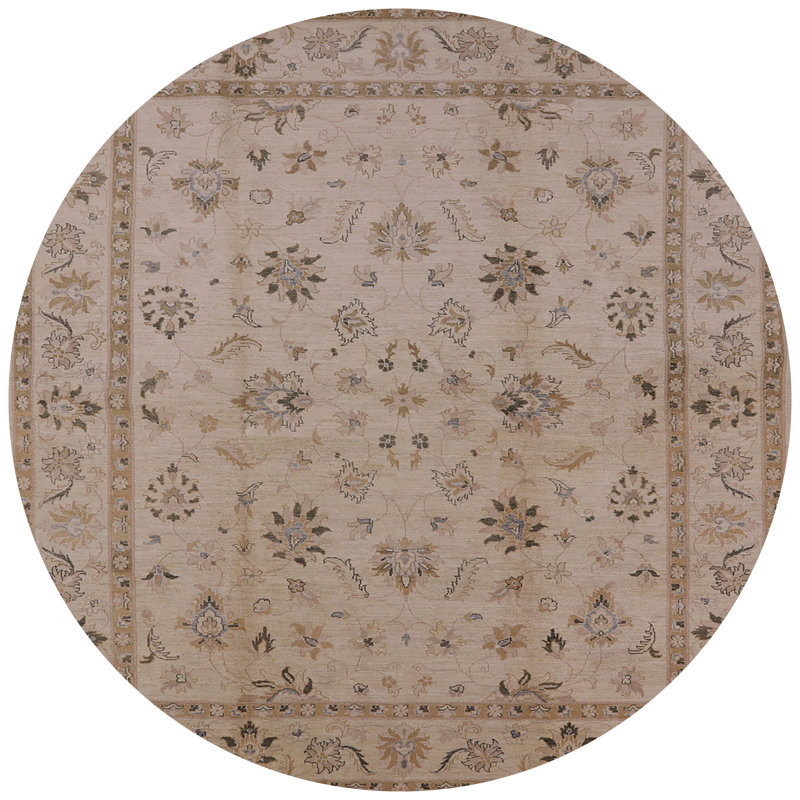 Tapis oriental brun / beige Nafni, Rond 5 pi