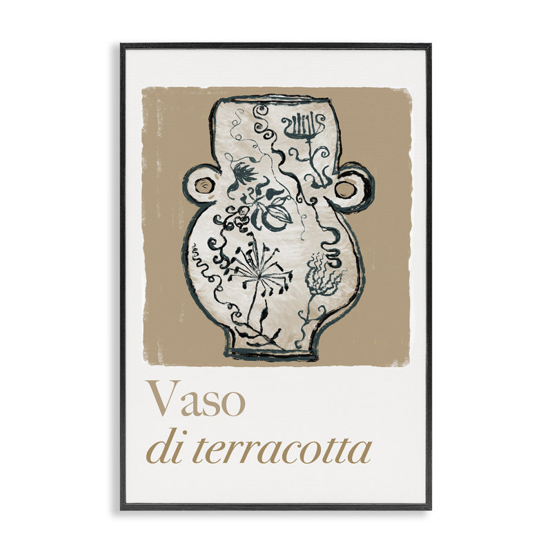  Vase en terre cuite naturel Stupell Industries, estampe numérique par cartissi, H 18 po x l 12 po