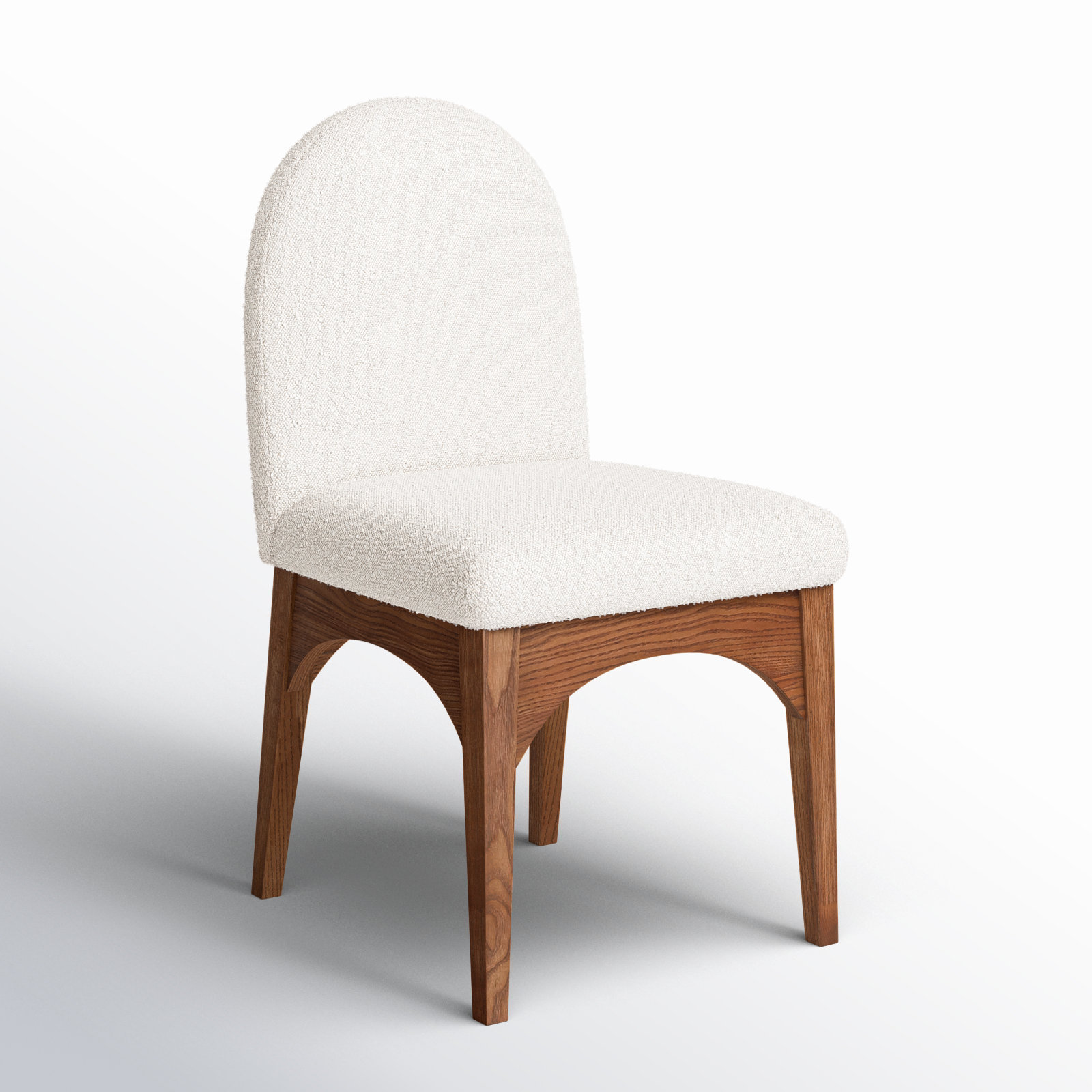 Waldorf Dining Chair, Cream Boucle, Walnut