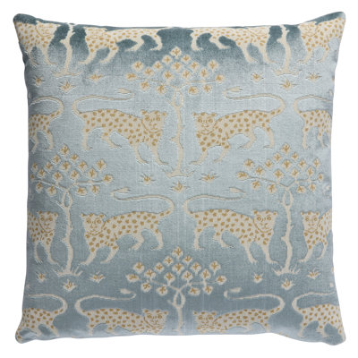 Schumacher Woodland Leopard Pillow In Green