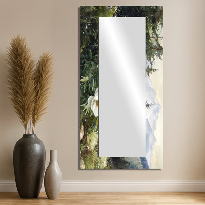 Pivoines estivales dans les pentes forestières II - Art mural miroir floral - imprimé sur métal