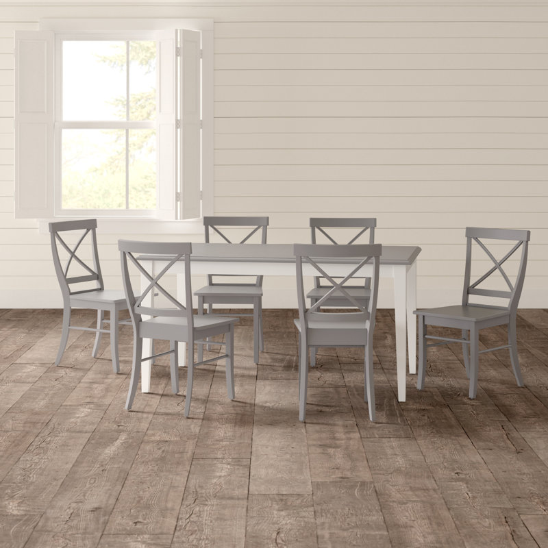 Ensemble de salle à manger Lehigh Acres, Gris, 7 (1 table + 6 chaises)