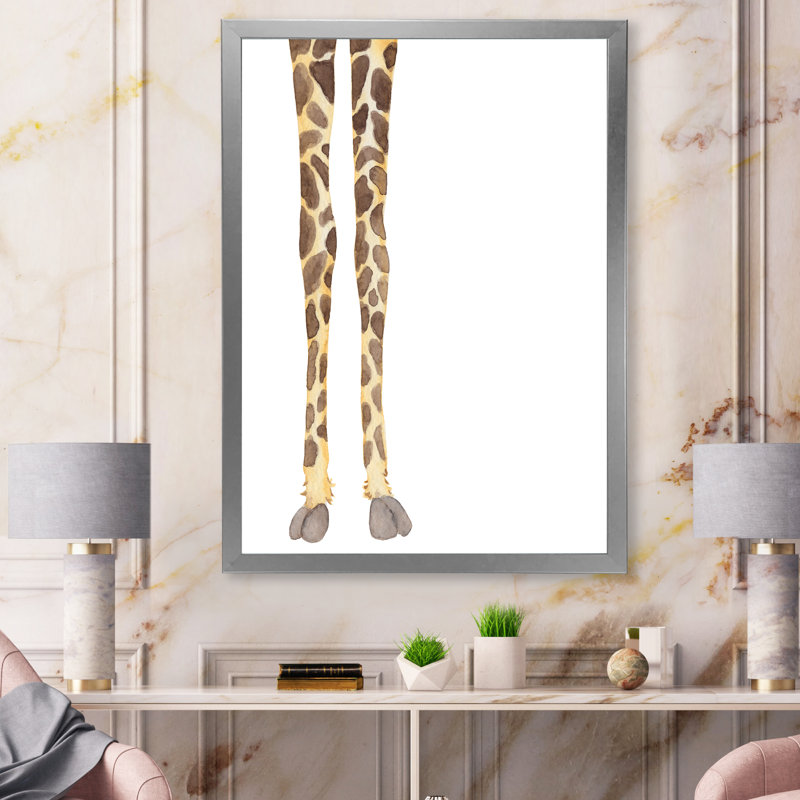 «Giraffe Legs on White», reproduction sur toile, Cadre photo argenté, H 20 po x l 12 po x P 1 po