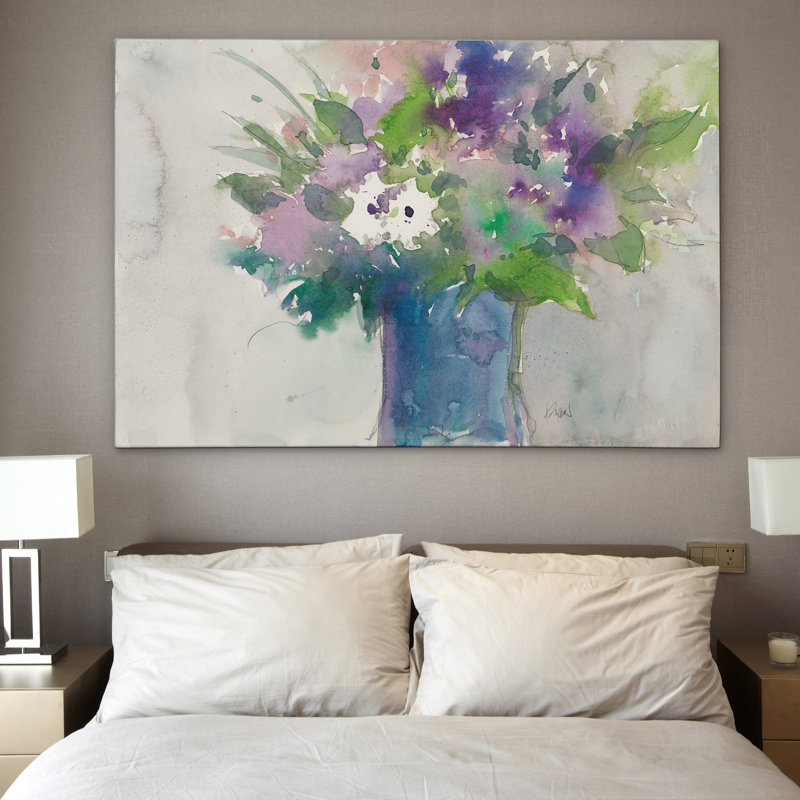 « center pièce ii », reproduction de peinture à l’aquarelle sur toile, H 16 po x l 20 po x P 1,5 po