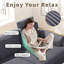 Modern 222cm Corduroy Recessed Arms Sofa With Removable Headrest-1139642733