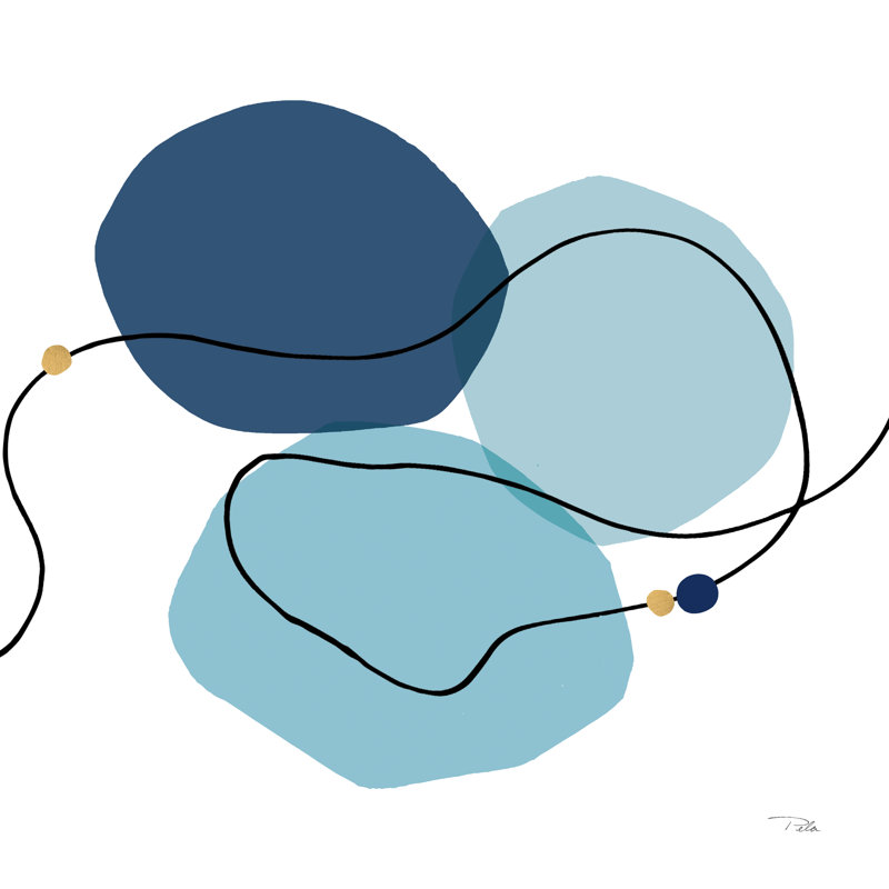 «Eyob Sinueux Trajectory II On Canvas» par Pela, reproduction, H 12 po x l 12 po x P 1,25 po, Bleu