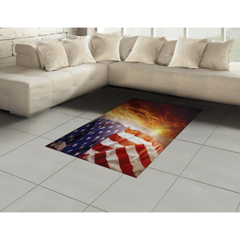 Tapis décoratif long en fibres de polyester haute densité Scenery, Rectangle 2 pi 7 po x 5 pi