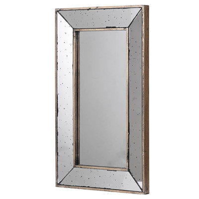Traditional 16.5X24" Mirror Or Tray, Shining Glass Reflection, Beautifies Room Outlook, 7.3Lbs, Silver, Wood Rectangle Fine Quality Enlarges Room,
