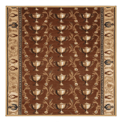 Machine Washable French Brown Area Rug