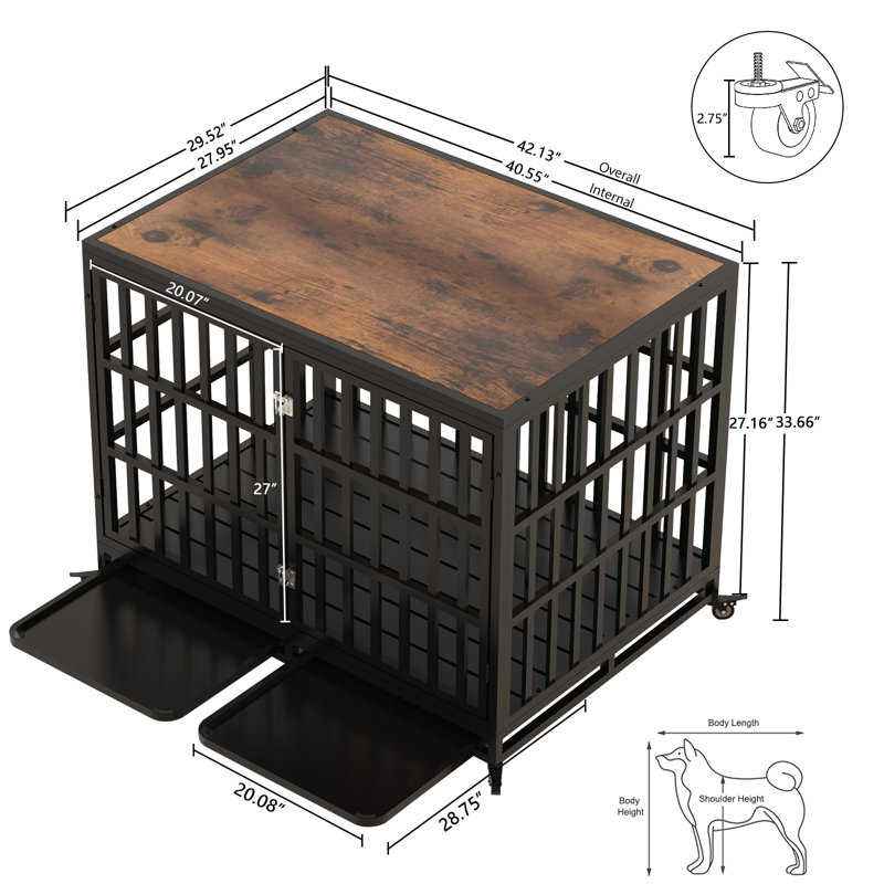 HOT Double Door 36 X 36 Dog Crate Yaheetech 36 Inch Dog