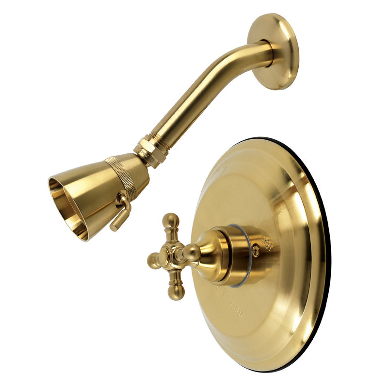 Robinet de douche à pression équilibrée à poignée simple Kingston Brass Metropolitan, Laiton brossé