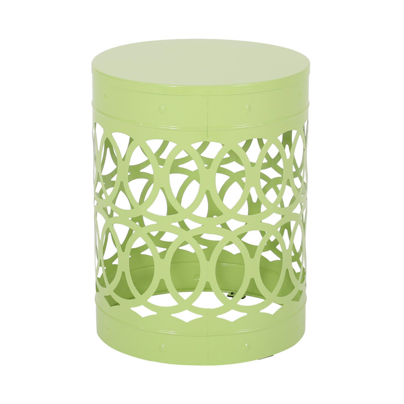 Outdoor Metal End Table -Large, Green