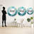 Aqua Blue And White Serenity Swirl I - Abstract Spirals Unique Mirror, Blue Large Round Wall Mirror, Printed Metal Art-99621115