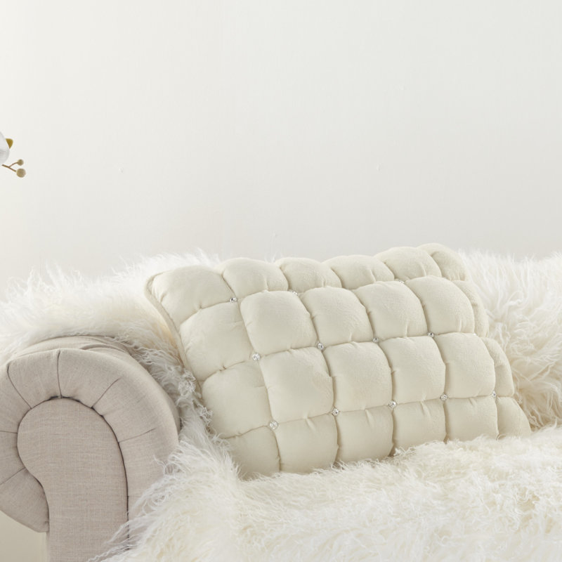Buttons Throw Pillow, Ivory