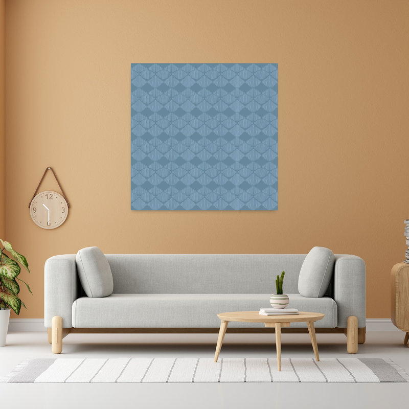 Art mural écailles bleues tissées, H 48 po x l 48 po