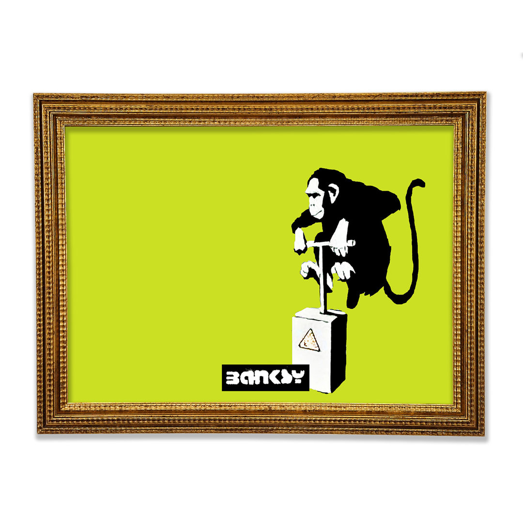 Monkey Detonator Lime Gerahmter Druck