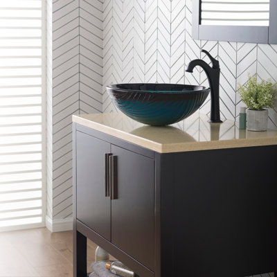 Lavabo de salle de bain vasque circulaire en verre Nei