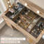 Grand bureau de meuble-lavabo cannelé naturel 47 po avec miroir et lumières DEL réglables-792053736