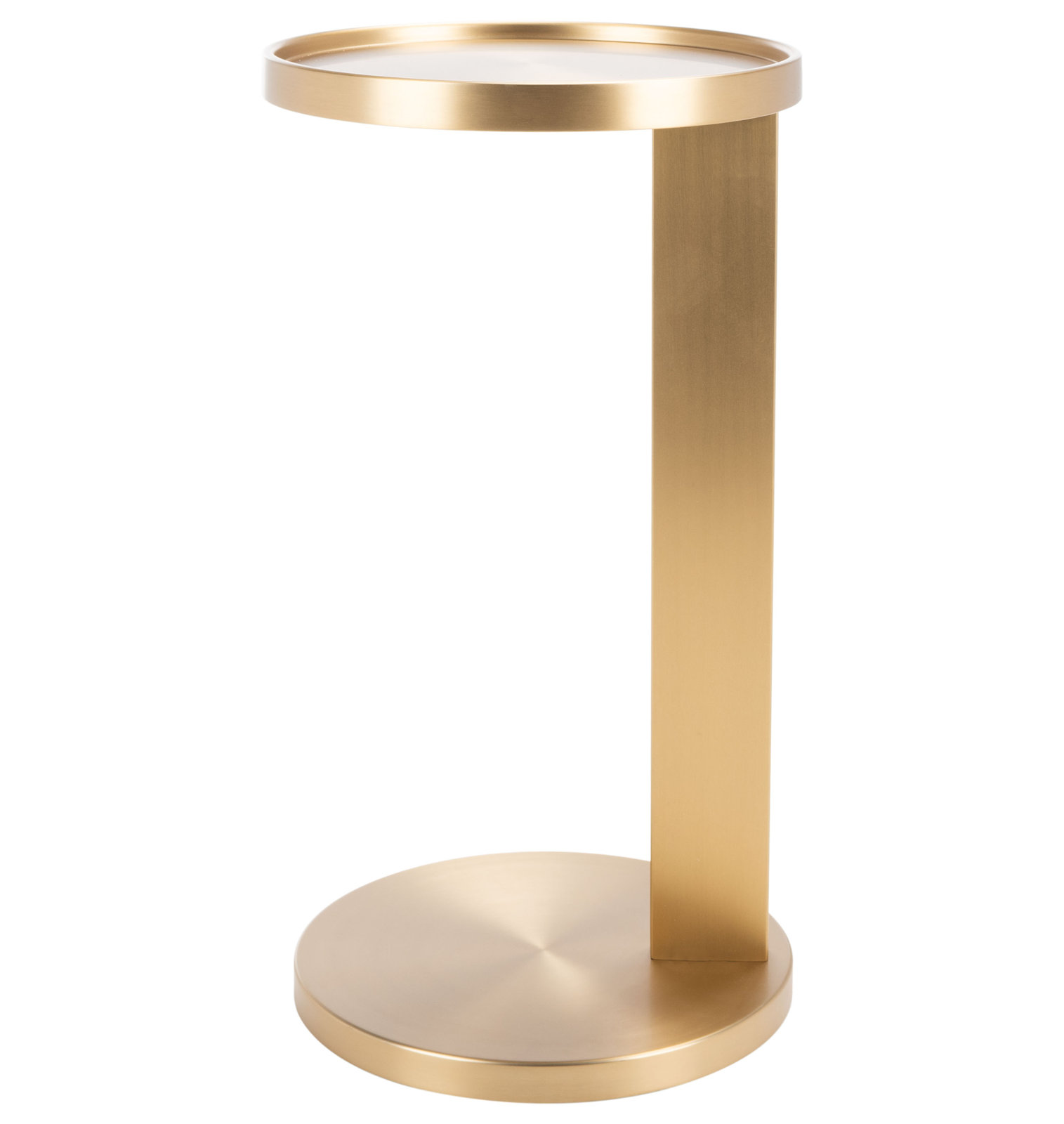 Steel Tray Top Pedestal Plant Stand, Antique Brass
